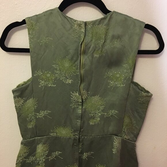 Vintage 50s 60s Green Party Dress with Bow Wiggle Cocktail Holiday Christmas (IB - Picture 15 of 16